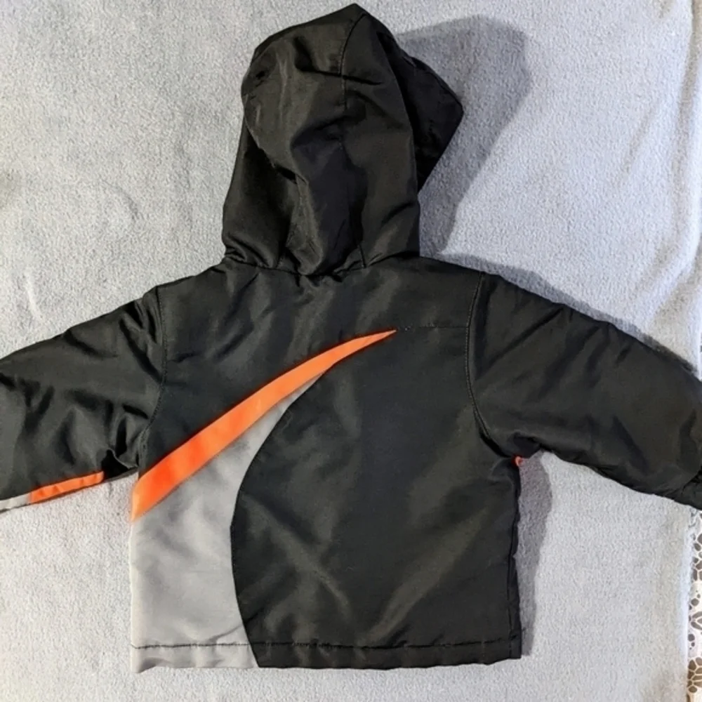 Boys sz 18 months winter‎ coat Jacket hooded Wonder kids black gray orange